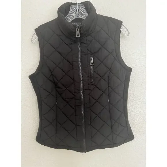 Andrew Marc Black Quilted Vest - Picture 1 of 5